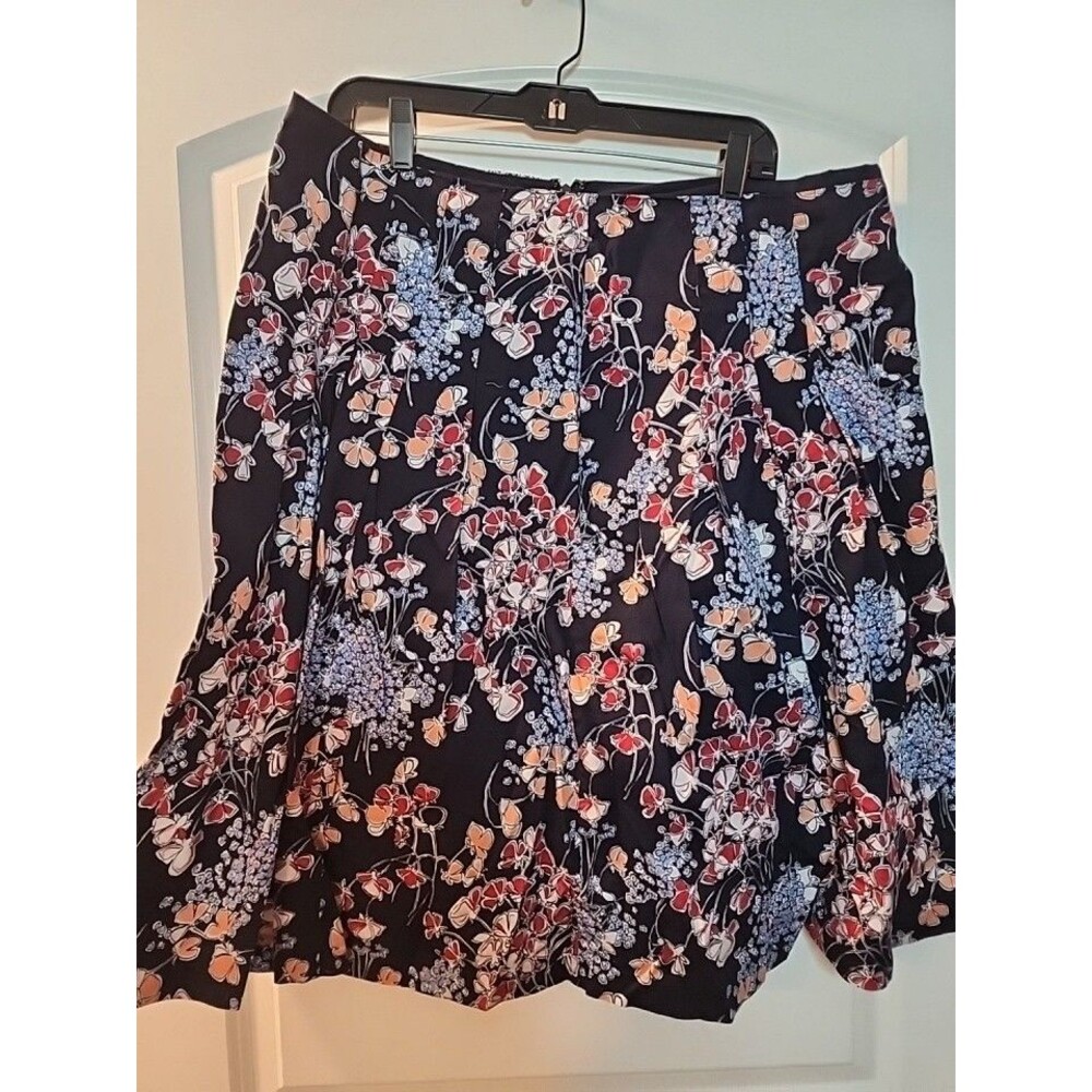 Talbots Woman - Multicolor Floral - Pleated - Cotton Blend Skirt - Size 16W